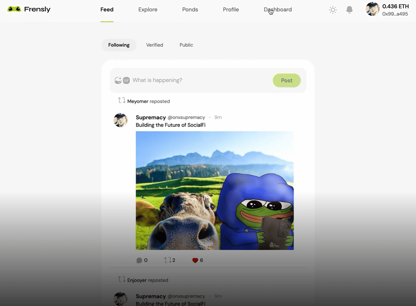 Frensly dashboard screenshot